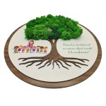 Tablou rotund pentru scoala, decorat cu licheni naturali stabilizati, forma copac, 30 cm